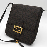 フェンディ ズッカ キャンバス/レザー ショルダーバッグ ブラウン - NEWSED