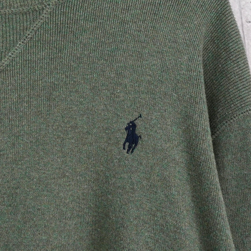 ポロ ラルフローレン ロゴ ニット カーキ - NEWSED