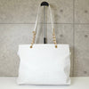 Chanel Coco Mark Caviar Leather Chain Shoulder Bag Tote Bag White