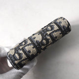 ディオール サドル オブリーク キャンパス / レザー 三つ折り財布 ネイビー - NEWSED