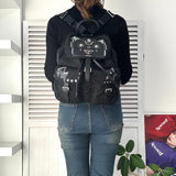 プラダ ポコノ テスート ナイロン サフィアーノレザー ロボット バックパック リュックサック ブラック ギャランティーカード付き - NEWSED