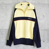 アディダス トラックジャケット ロゴ刺繍 レモンイエロー/ネイビー - NEWSED