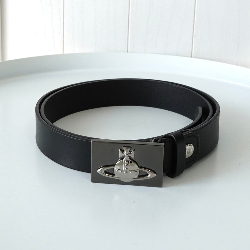 ヴィヴィアン ウエストウッド オーブ レザー ベルト ブラック - NEWSED