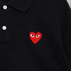 Play Comme des Garçons Heart Logo Short Sleeve Polo Shirt in Black/Red