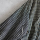 ラコステ リバーシブル ブルゾン スタジャン ロゴパッチ チェック柄 グリーン/カーキ - NEWSED