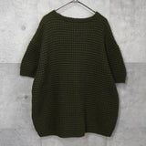 マーク バイ マークジェイコブス ワッフル編み 半袖ニット カーキ レディース - NEWSED