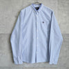 Fred Perry logo embroidered check pattern long sleeve shirt in blue