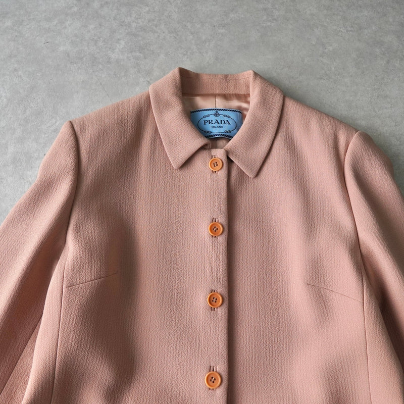 プラダ ウールジャケット コート レディース ピンクベージュ - NEWSED