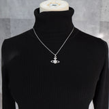 ヴィヴィアン ウエストウッド オーブロゴ ラインストーン シルバー ネックレス 箱付き - NEWSED