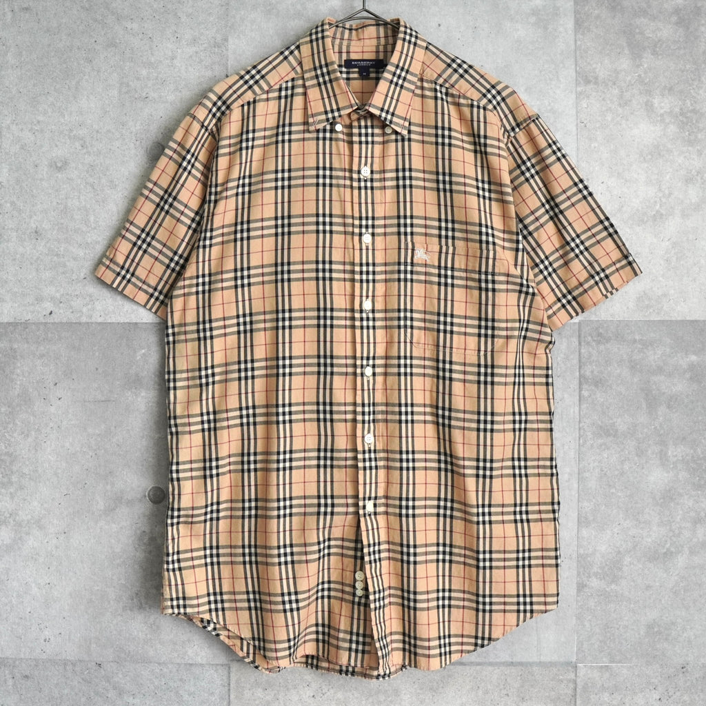 Burberry London Nova 米色格纹短袖衬衫
