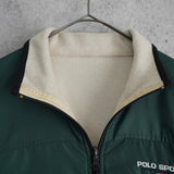 ポロ スポーツ ラルフ ローレン リバーシブル ナイロン/ボア フリース ブルゾン ダークグリーン/アイボリー - NEWSED