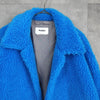 Doublet Painted No-Button Boa Jacket Blouson Blue