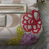 コーチ ポピー デイジー 花柄 シグネチャー キャンバス ハンドバッグ ベージュ - NEWSED