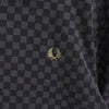 Fred Perry logo embroidered checkered short sleeve polo shirt in grey