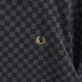 フレッドペリー ロゴ刺繍 格子柄 半袖ポロシャツ グレー - NEWSED