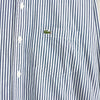 Lacoste 徽标贴片条纹长袖衬衫（蓝色）