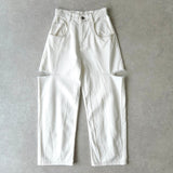 エムエムシックス メゾン マルジェラ スラッシュディティール ホワイト デニム ジーンズ - NEWSED