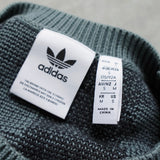 アディダス トレフォイル ビッグロゴ 総柄 ニット グレー / ブラック - NEWSED