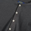 Polo Ralph Lauren logo henley neck long sleeve cut and sew grey ladies