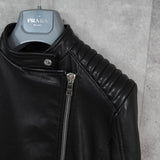 プラダ ダブル レザージャケット レディース ブラック - NEWSED