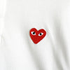 Play Comme des Garçons 白色心形徽标短袖 Polo 衫