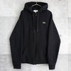 Lacoste 徽标拉链连帽衫派克大衣黑色