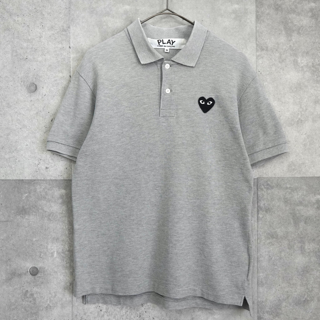 Play Comme des Garçons 灰色心形徽标短袖 Polo 衫
