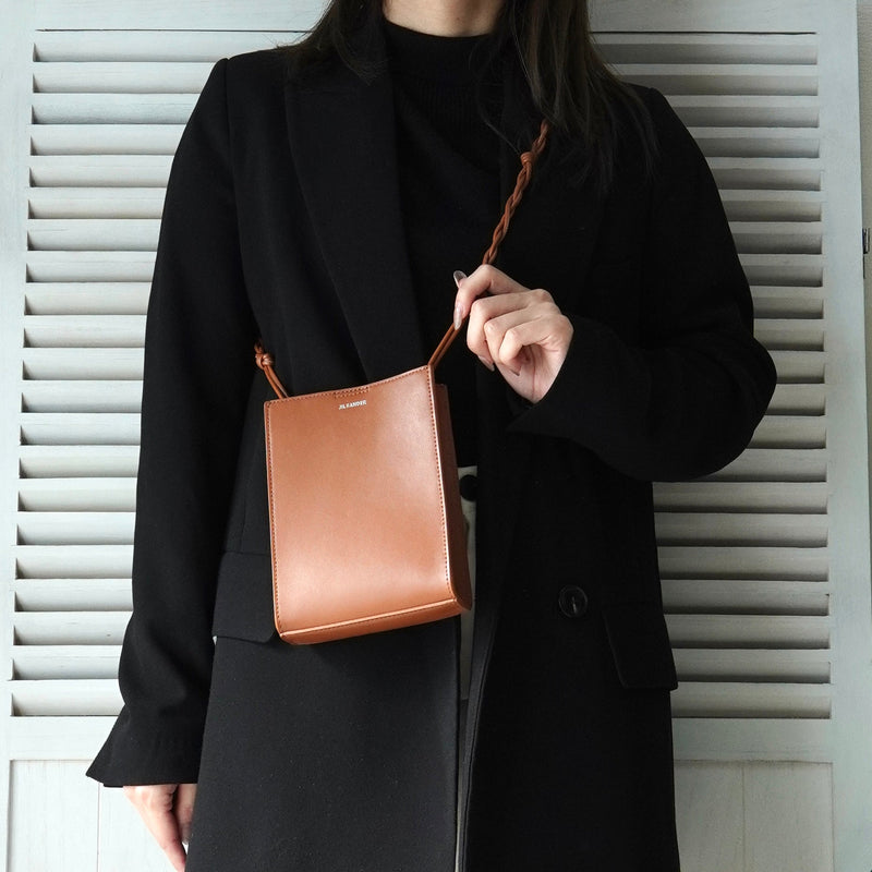 ジルサンダー タングル スモール レザー ショルダーバッグ ブラウン - NEWSED