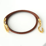 エルメス レザー ジャンボ チョーカー ブレスレット ブラウン 箱付き - NEWSED