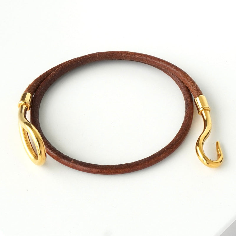 エルメス レザー ジャンボ チョーカー ブレスレット ブラウン 箱付き - NEWSED