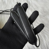 ジルサンダー ロゴ キャンバス レザー ドローストリング 巾着バッグ アイボリー / ブラック - NEWSED