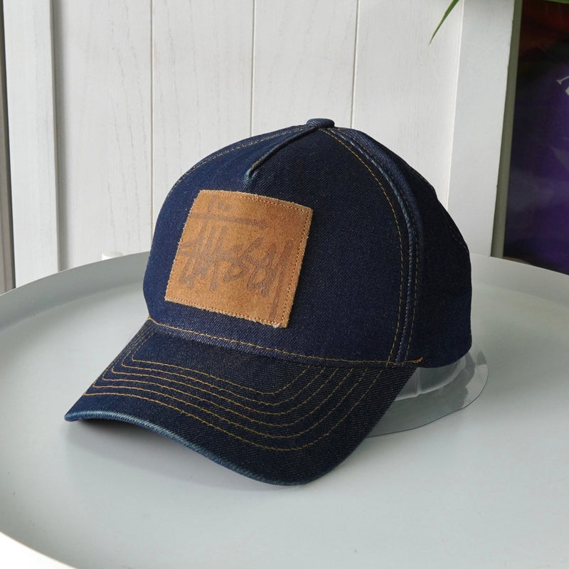 ステューシー ロゴ レザーパッチ デニム キャップ - NEWSED