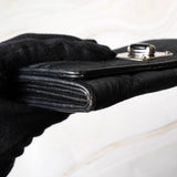 クリスチャン ディオール カナージュ ターンロック ナイロン / レザー 長財布 ブラック レディース - NEWSED