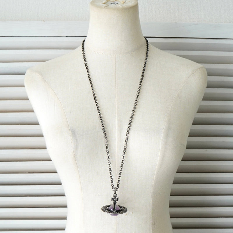 ヴィヴィアン ウエストウッド オーナメンタルタイニーオーブ ラインストーン シルバー ネックレス - NEWSED