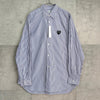 プレイ コムデギャルソン ハートロゴ ストライプ柄 長袖シャツ ネイビー タグ付き未使用品