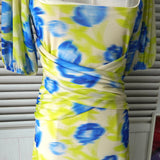 ガニー 総柄 半袖 ロングワンピース ライム - NEWSED