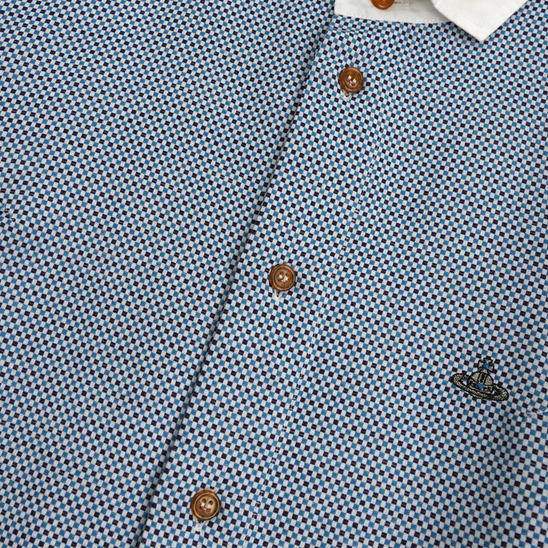 ヴィヴィアン ウエストウッド オーブ 長袖シャツ クレリックシャツ ブルー - NEWSED