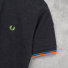 Fred Perry logo embroidered short sleeve polo shirt in grey