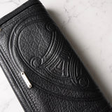 セリーヌ トリオンフ レザー 二つ折り長財布 ブラック - NEWSED