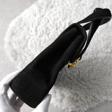 サルバトーレ フェラガモ ゴールド ガンチーニ スエード ミニ ハンドバッグ 自立型 ブラック - NEWSED