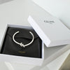 Celine Knot Silver Bangle Bracelet with Box
