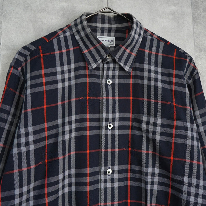 バーバリー ヴィンテージ ノバチェック 長袖シャツ ネイビー - NEWSED