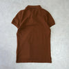 Ralph Lauren Women's Brown Short Sleeve Polo Shirt with Embroidered Logo and Beading
