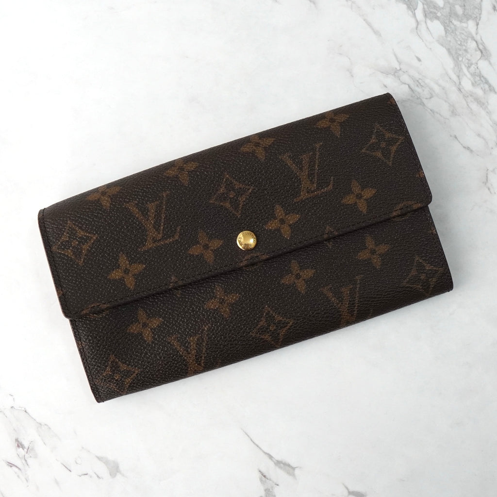 ルイ ヴィトン モノグラム ボルトフォイユ・サラ 二つ折り財布 / 長財布 ブラウン