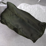 プラダ ポコノ テスート ナイロン 三角プレート トートバッグ ハンドバッグ カーキ - NEWSED