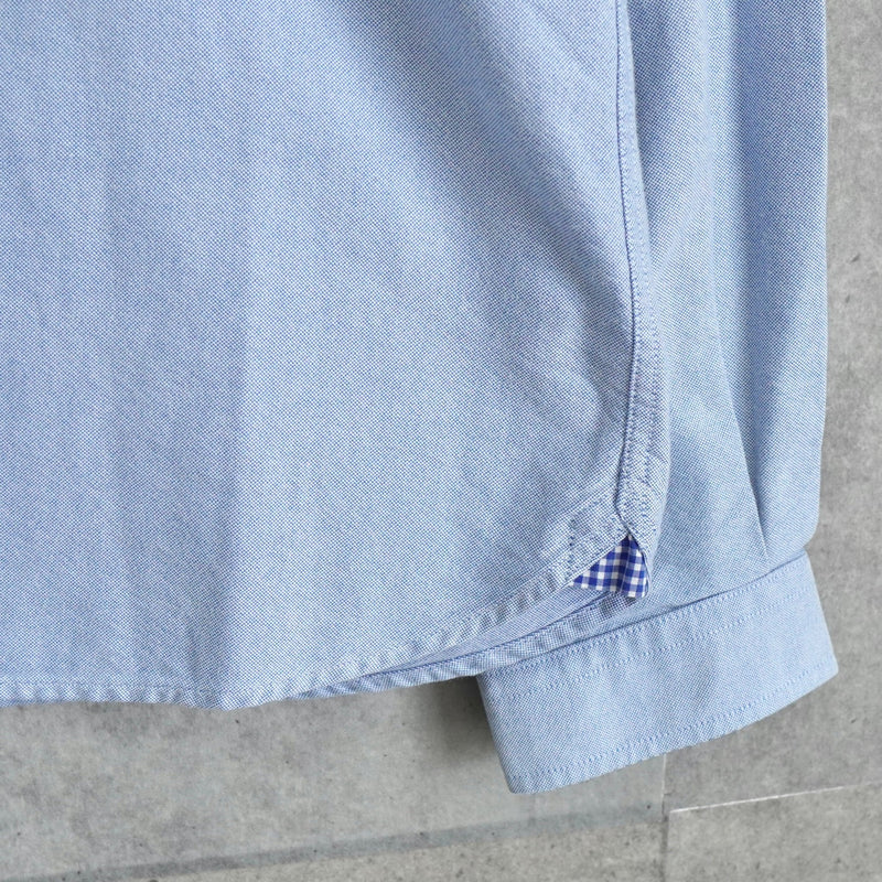 フレッドペリー ロゴ 刺繍 チェック柄 長袖シャツ ブルー - NEWSED