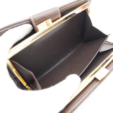 ロエベ アナグラム スエード / レザー がま口 二つ折り財布 ベージュ / ブラウン - NEWSED
