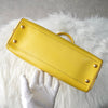 プラダ サフィアーノレザー ハンドバッグ 自立型 三角プレート イエロー