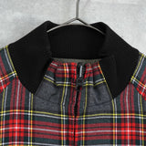 フレッドペリー リバーシブル ロゴ 刺繍 チェック柄 キルティングジャケット ブルゾン カーキ / グレー - NEWSED