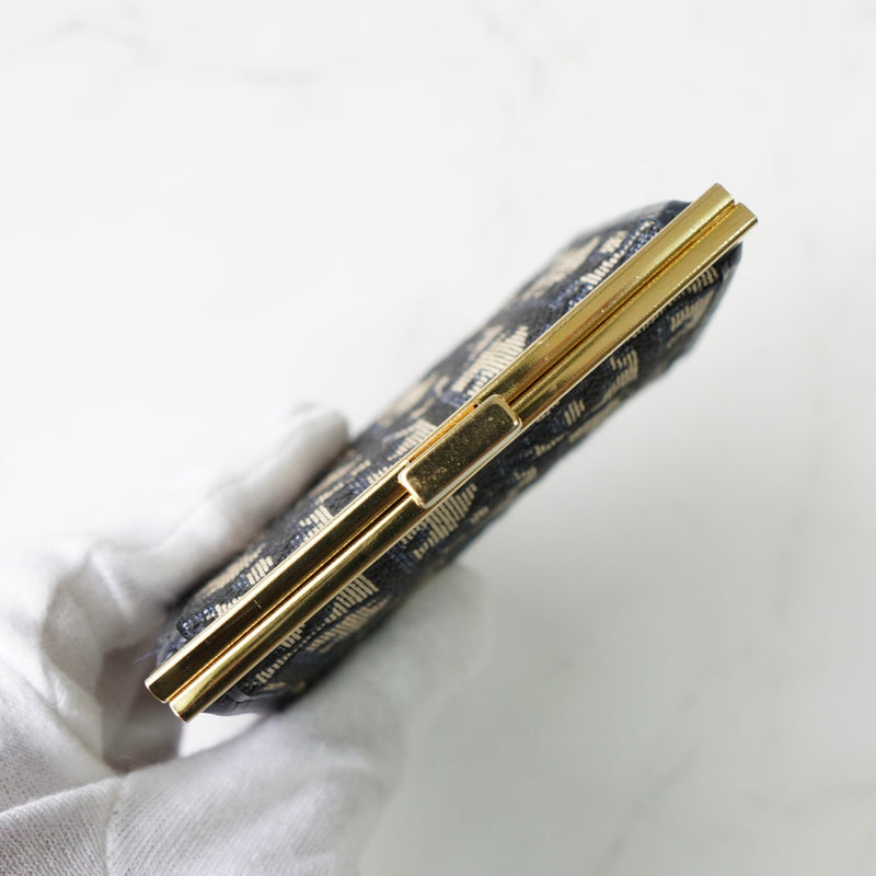 クリスチャン　ディオール　トロッター柄　キャンバス　レザー　がま口　コインケース ディオール トロッター キャンバス/レザー がま口 コインケース